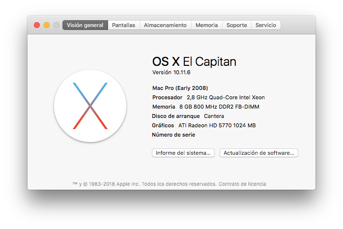 screenshot showcasing the mac os x operating system now properly recognizing the card as a ATi 5770 graphics card with 1 gb of video ram on it